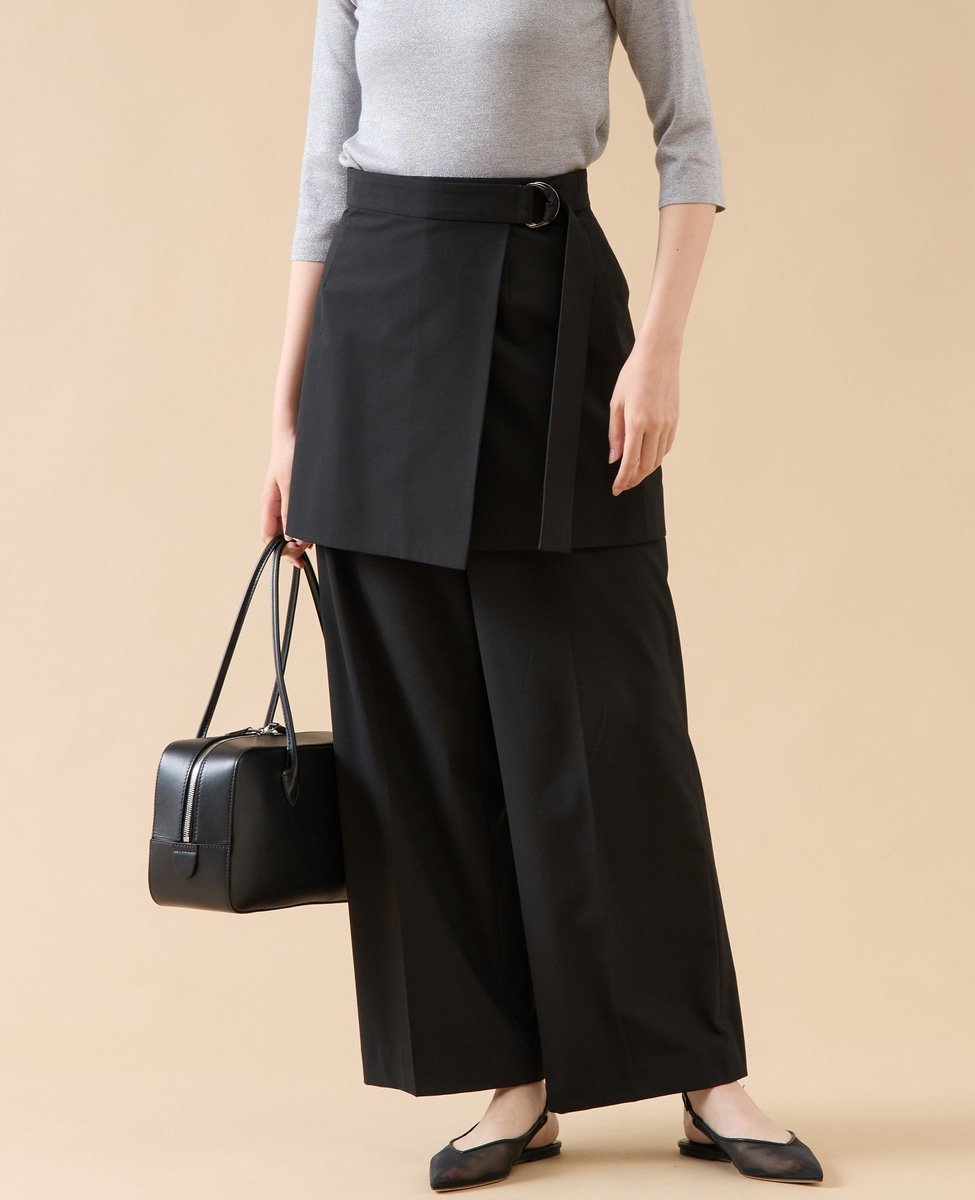 【SALE／50%OFF】martinique 2WAYストレッチスカートパンツ(セットアップ可) マルティニーク パンツ その他のパンツ ブラック【送料無料】のサムネイル