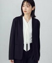 COMME CA ISM 【セットアップ対応】 メランジジャージ&ナイロンレーヨンポンチ ノーカラージャケット コムサイズム スーツ・フォーマル スーツジャケッ...