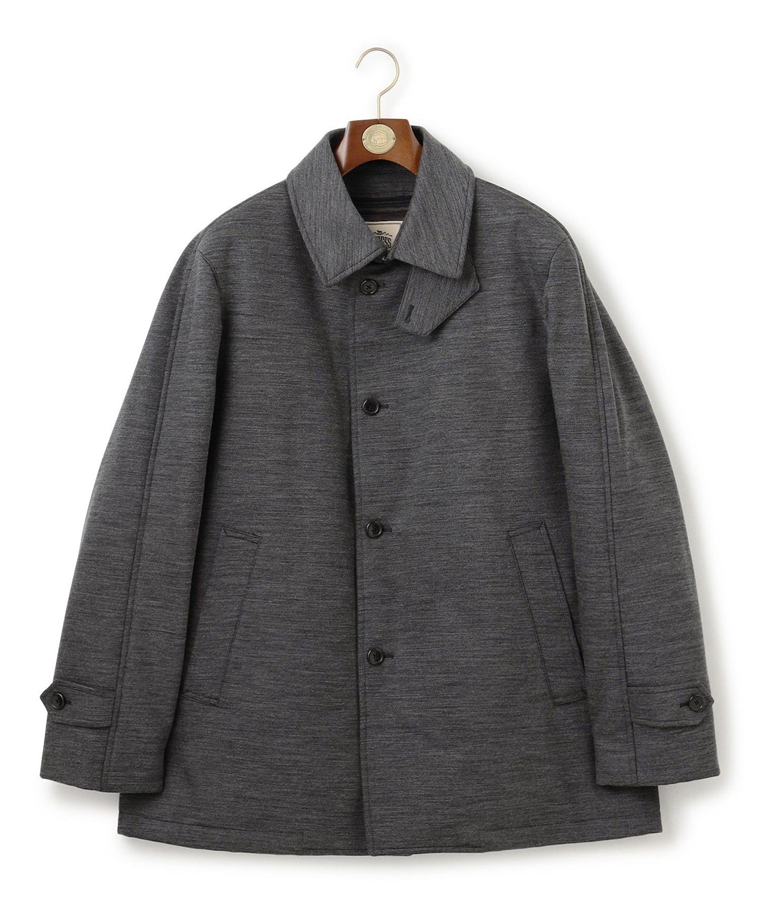 楽天Rakuten FashionJ.PRESS 【KING SIZE】アクティブウォームジャージ シティウォークコート ジェイプレス ジャケット・アウター ステンカラーコート ブラウン グレー【送料無料】