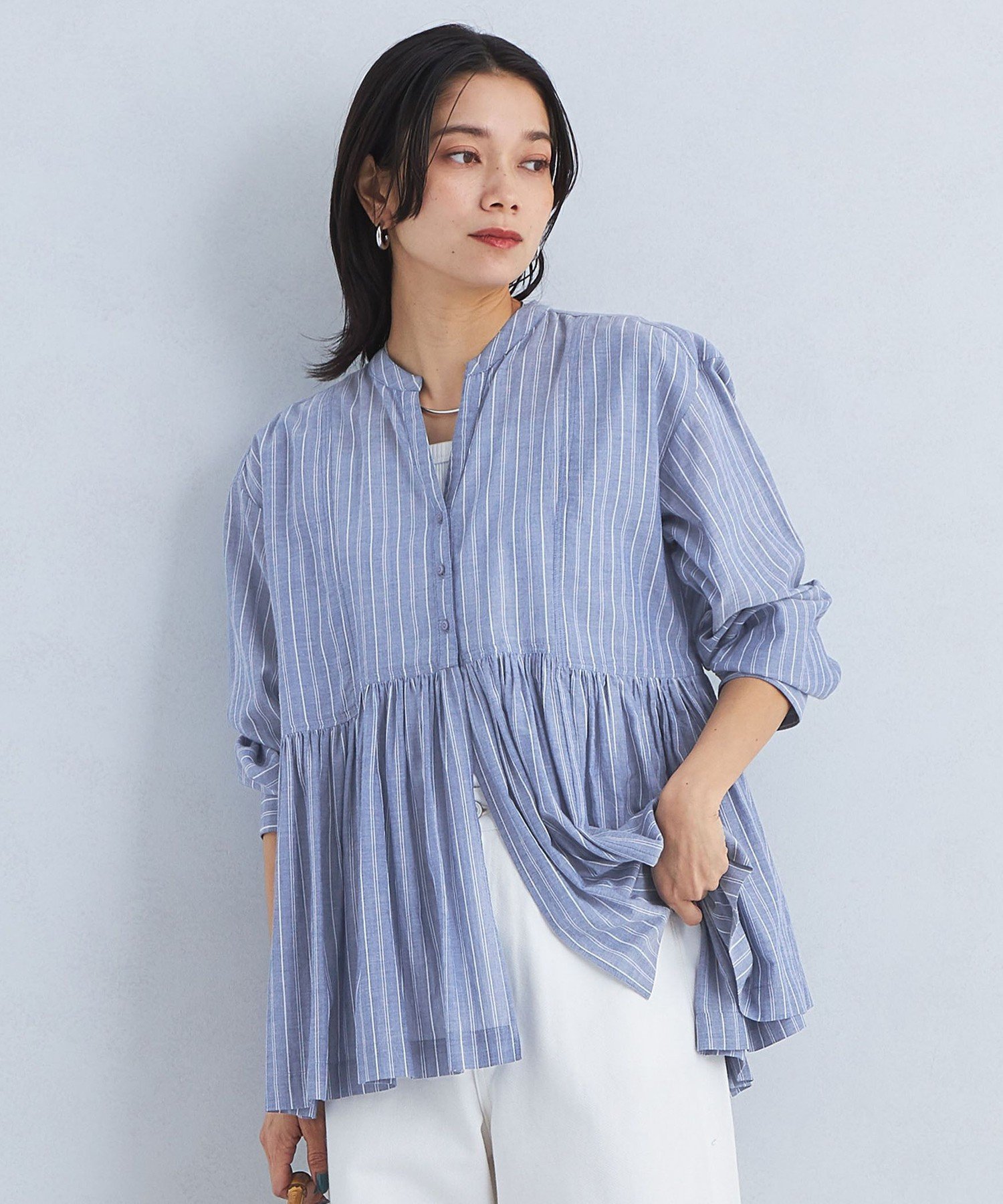 UNITED ARROWS green label relaxing 【結論シリーズ】全方位映えブラウス ストライプ ユナイテッドアローズ グリーンレーベルリラクシング トップス シャツ・ブラウス【送料無料】のサムネイル