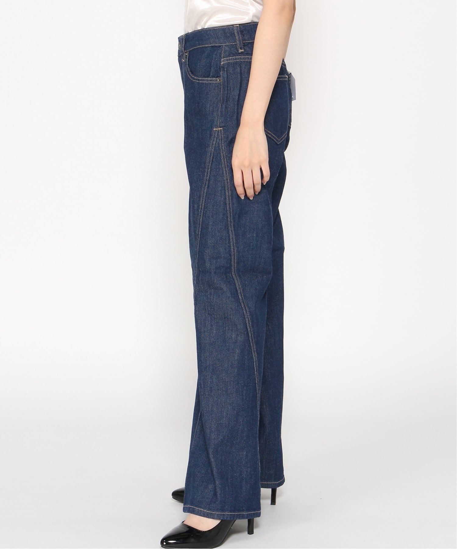 GUESS JEANS デニムパンツ ワイドジーンズ レディース (W)G11 Wide Leg Twisted ゲス パンツ ジーンズ・デニムパンツ ネイビー