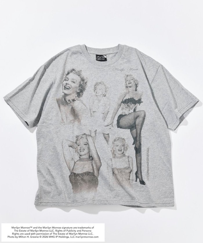 マリリンモンロー 集合アート Tシャツ フリークスストア トップス カットソー・Tシャツ ブラック グレー