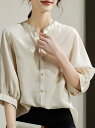 【SALE/30%OFF】Doux Belle トップス 半袖 ブラウス ドゥー・ベル トップス その他のトップス ベージュ ネイビー