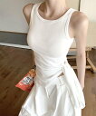 【SALE/30%OFF】miniministore タンクトップ 韓国風 サイドスリット夏服 ミニミニストア トップス ノースリーブ・タンクトップ ブラック ...