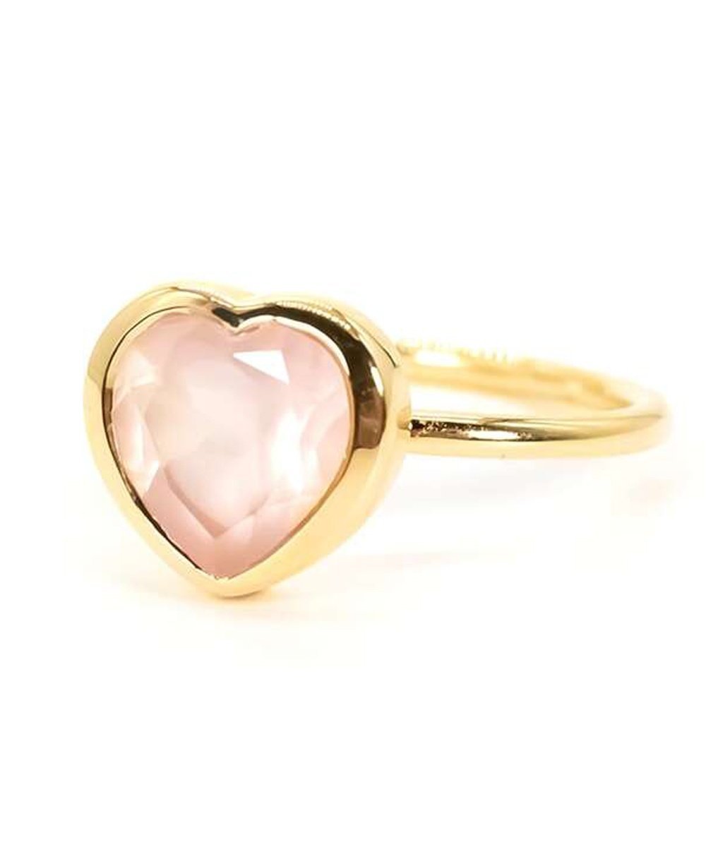 BACKYARD FAMILY ローズクォーツ ハートベゼルセッティングリング ローラ アクセサリー・腕時計 リング・指輪 ゴールド【送料無料】