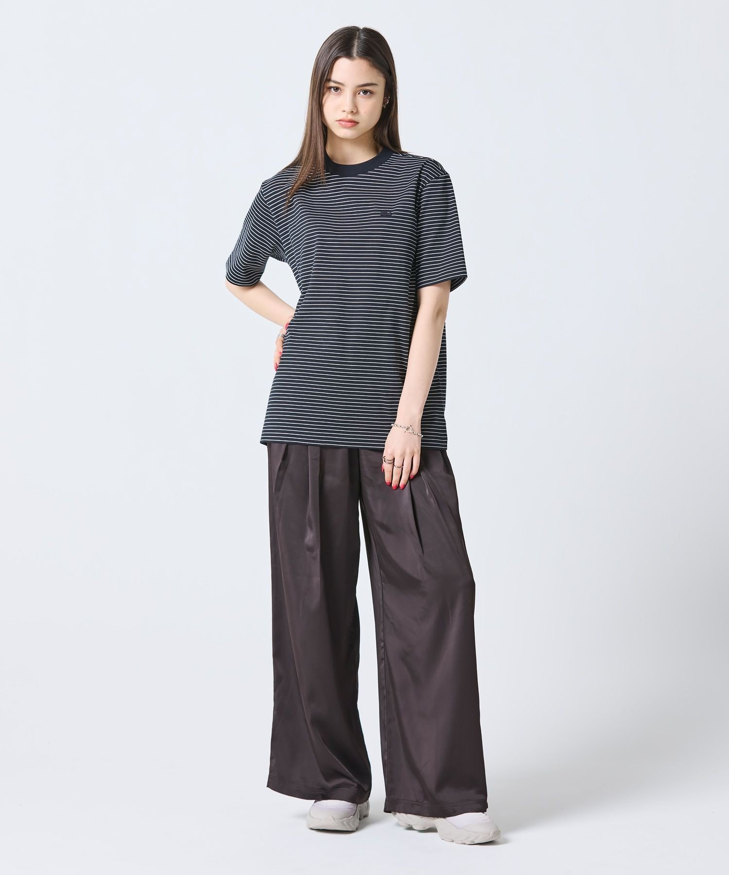 LACOSTE オーバーサイズイージーサテンパンツ ラコステ パンツ その他のパンツ ブラック【送料無料】