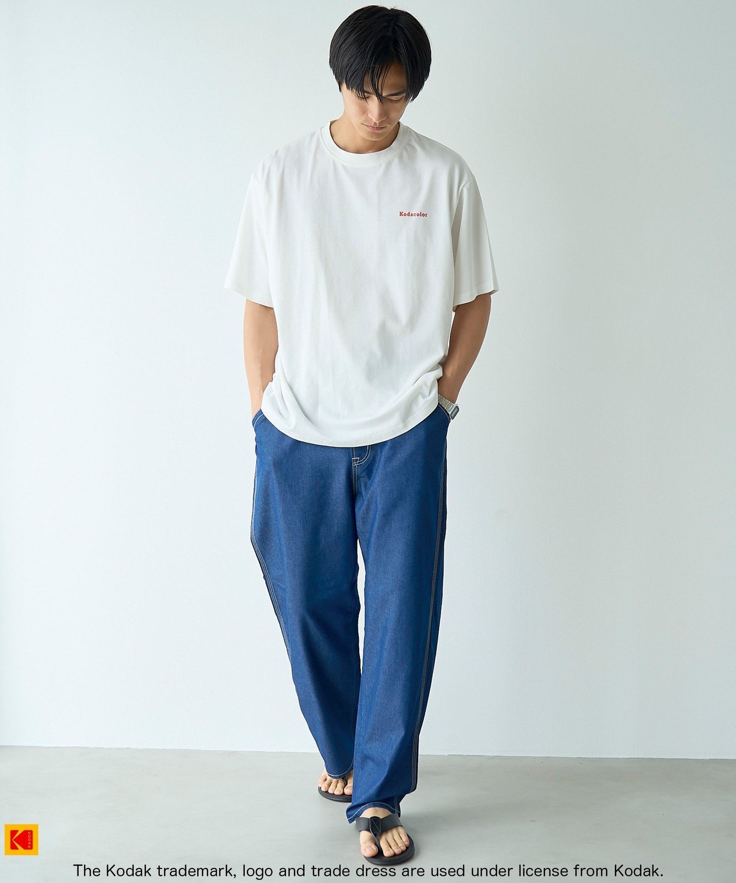 Kodak(コダック)カメラプリントTシャツ コーエン トップス カットソー・Tシャツ ホワイト ブラック