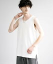 Audience 日本製/国産VORTEX 8オンス(MVS天竺)サイドスリットロングタンクトップ ロッキーモンロー トップス ノースリーブ・タンクトップ ブラ...
