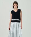 【SALE/50%OFF】GRACE CONTINENTAL シャギーバイカラーニットノースリーブ グレースコンチネンタル トップス その他のトップス ホワイト...