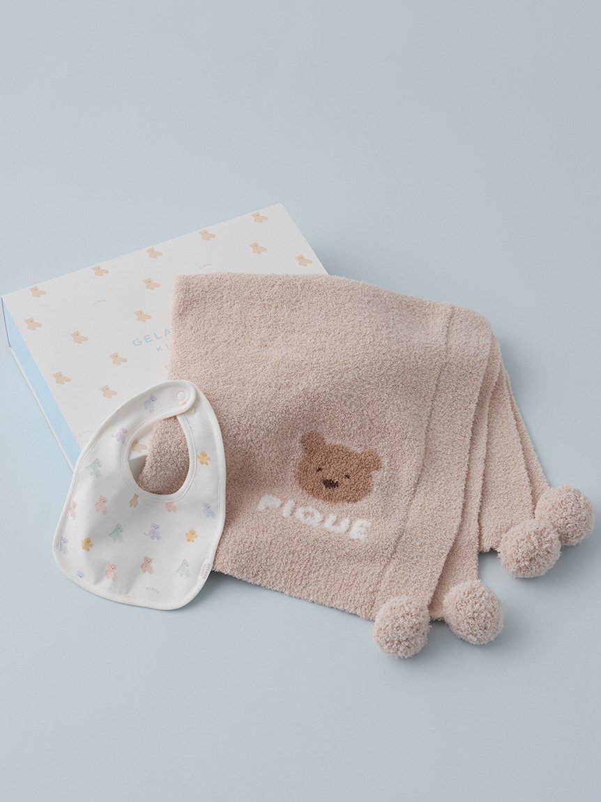 gelato pique 【限定カラーあり】【BABY】ベアブランケット&スタイ2点セット ギフトBOX ジェラートピケ マタニティウェア・ベビー用品 スタイ・よだれかけ ピンク ベージュ【送料無料】