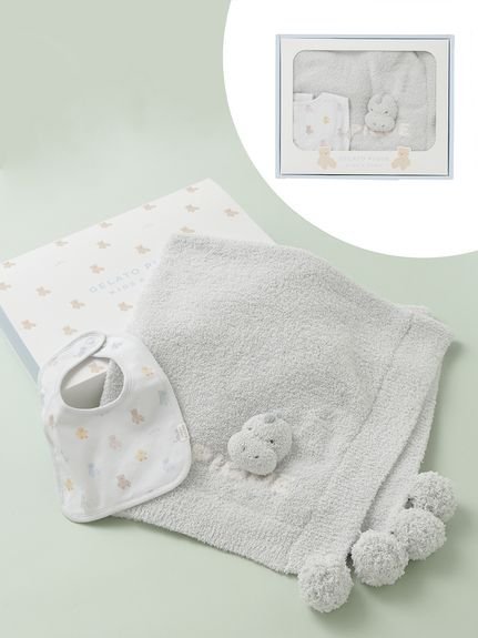 gelato pique 【ラッピング済み】【BABY】ベアブランケット&スタイ2点セット ギフトBOX ジェラートピケ マタニティウェア・ベビー用品 スタイ・よだれかけ グリーン ピンク ベージュ【送料無料】