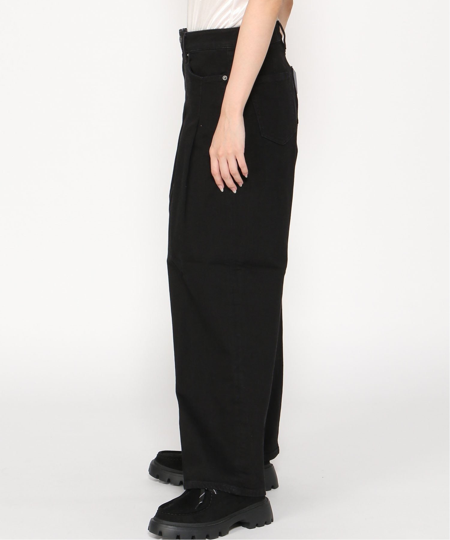 GUESS JEANS デニムパンツ ワイドジーンズ レディース (W)G12 Extra Wide Leg ゲス パンツ ジーンズ・デニムパンツ ブラック
