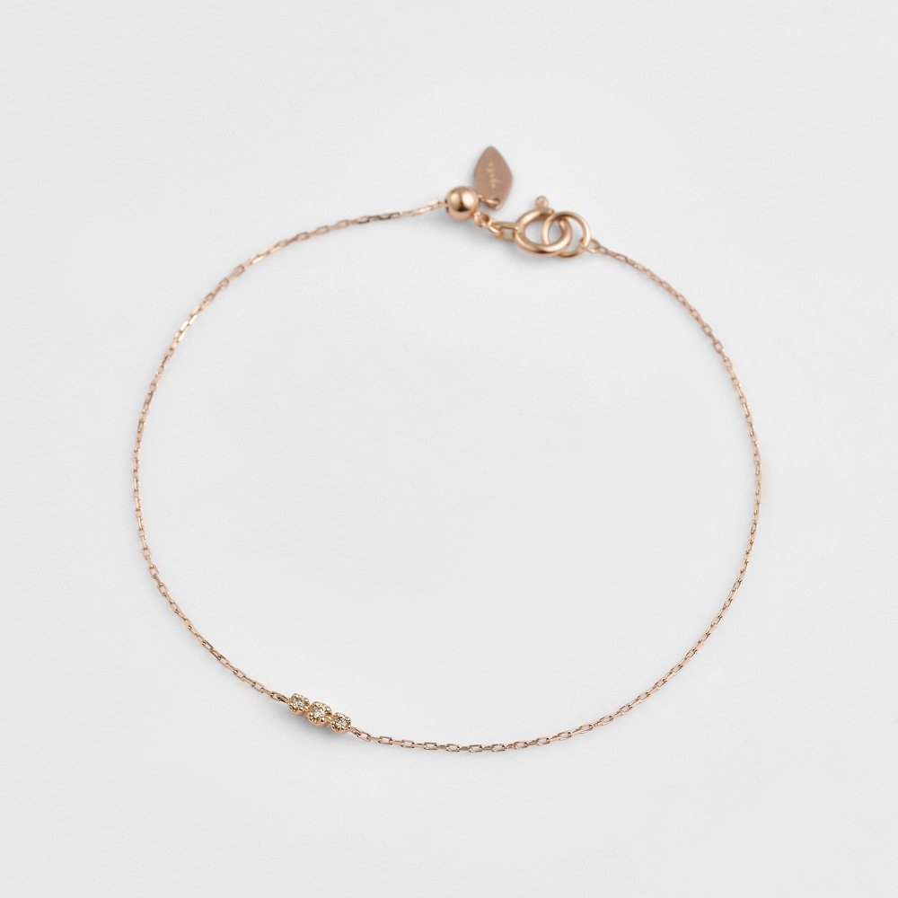 agete 《WEB限定》K10ダイヤモンドブレスレット(ピンクゴールド) アガット アクセサリー・腕時計 ブレスレット・バングル ホワイト【送料無料】