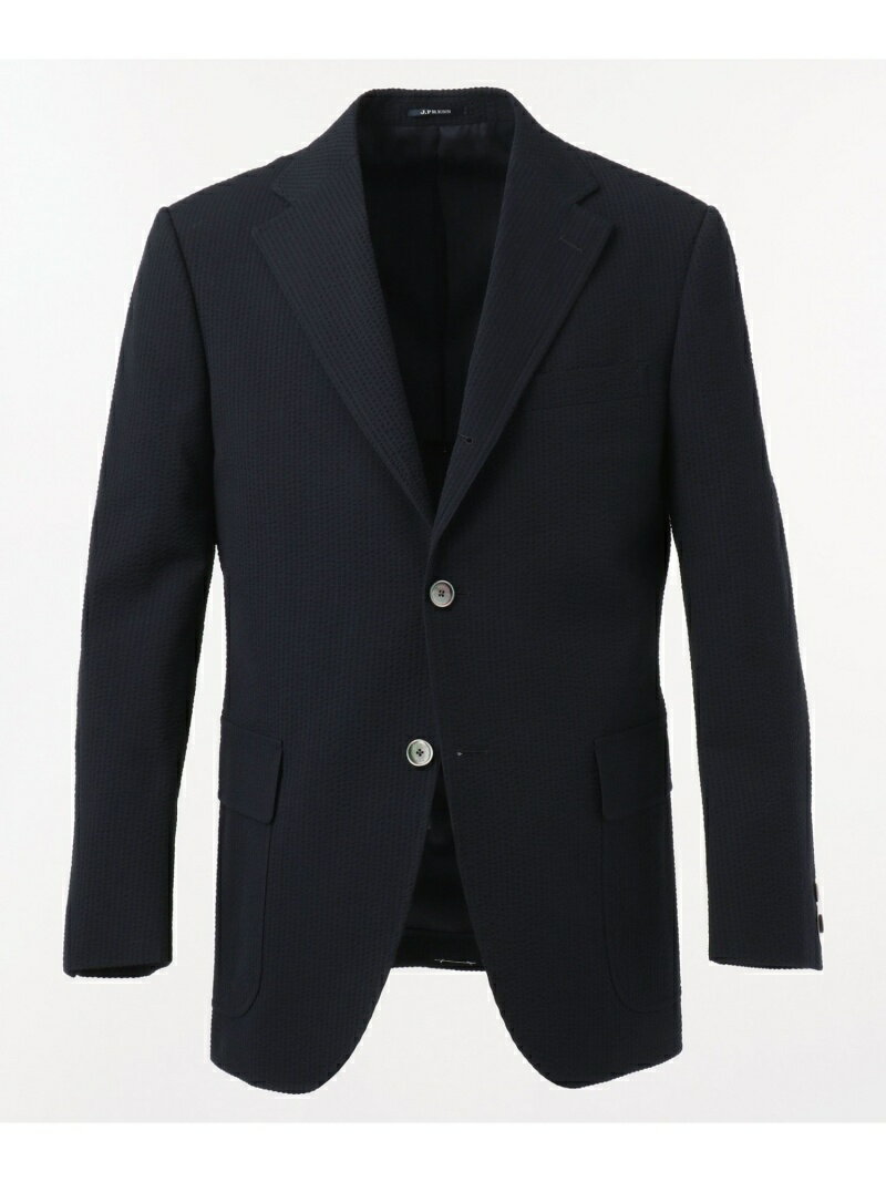 J. Press Cotton Silk Seersucker Sack Sportcoat JKOVKM0009: Navy