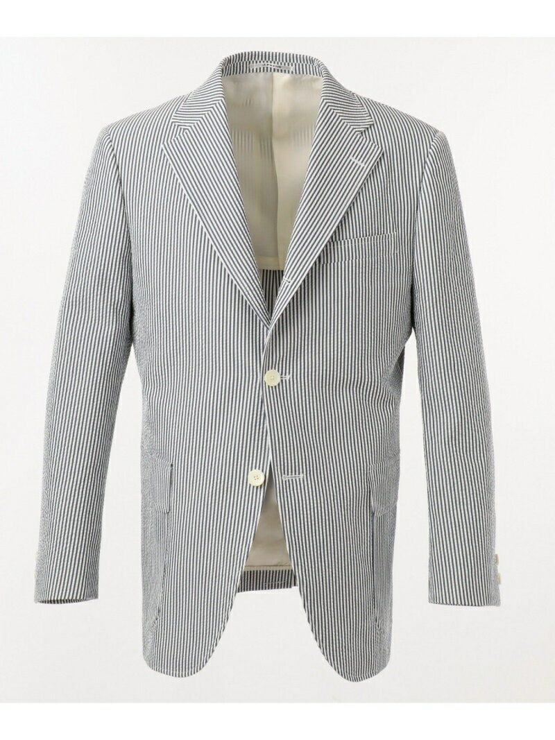 J. Press Cotton Silk Seersucker Sack Sportcoat JKOVKM0009: Stripe