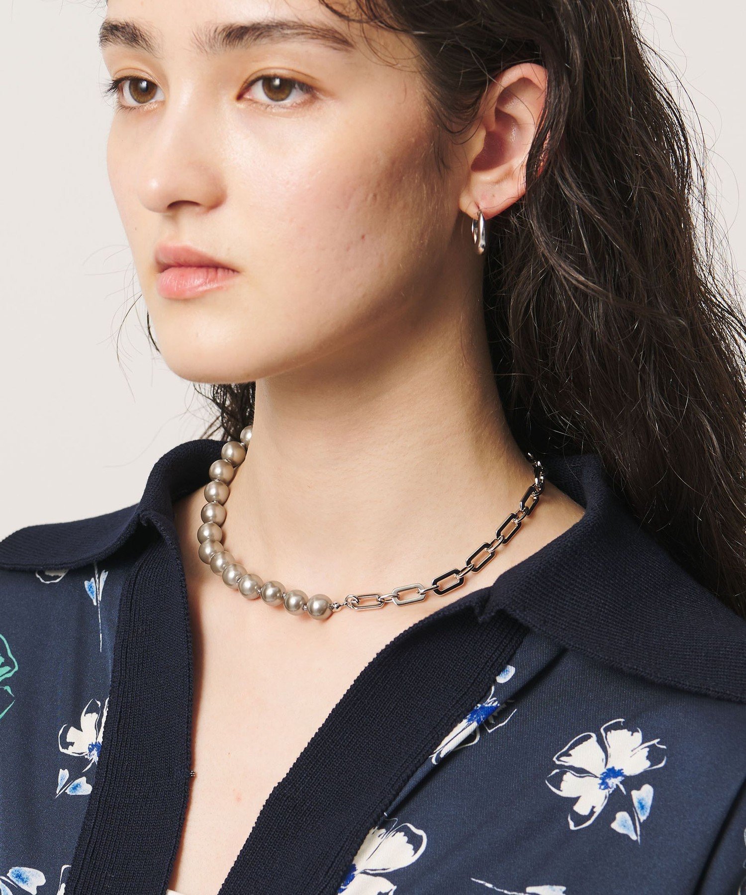 UNITED ARROWS イミテーションパール&チェーン ネックレス ユナイテッドアローズ ...