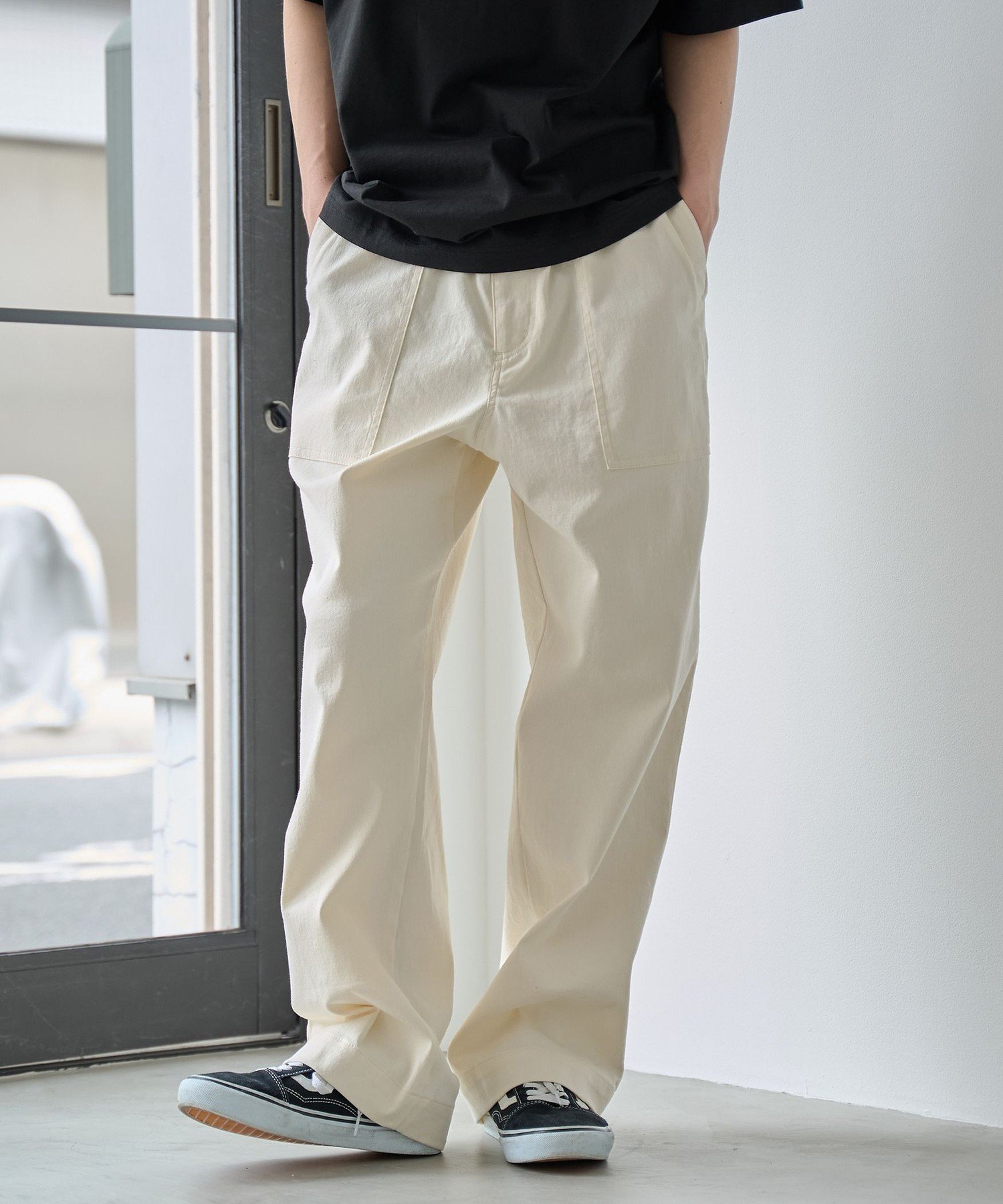楽シェフリラックスパンツ【ストレッチ / インフルエンサー紹介アイテム】 コーエン パンツ その他のパンツ グリーン ホワイト ブラック