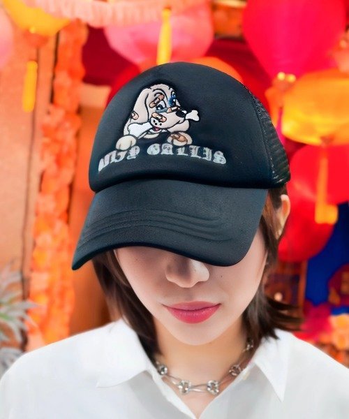 【GALFY×GALLIS ADDICTION】別注ガリノキャップ ジャックローズ 帽子 キャップ ホワイト ブラック