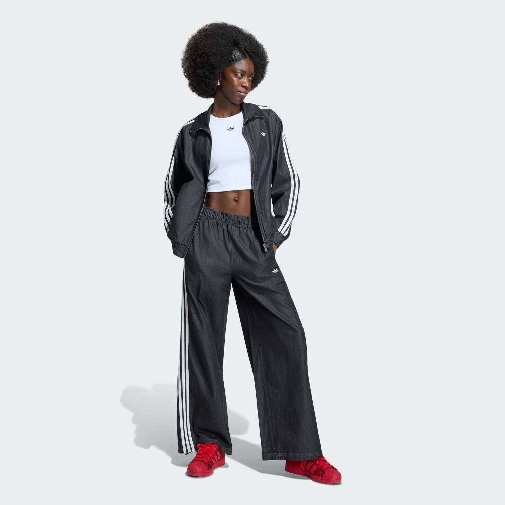 【公式】アディダス adidas 返品可 アディダス オリジナルス サマーグロー デニム ワイド レッグ パンツ アディダス パンツ その他のパンツ ブラック