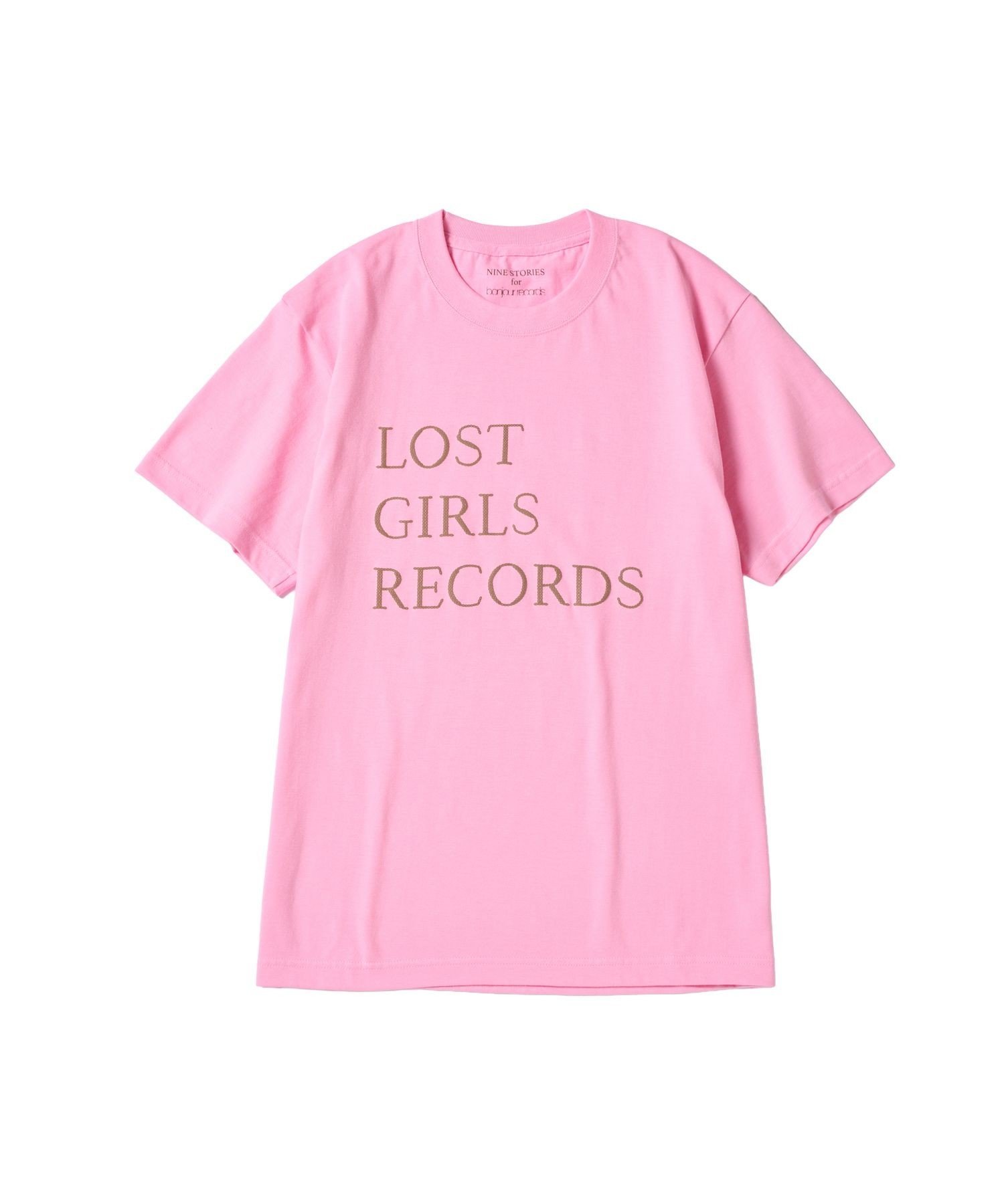LOST GIRLS BOOKS for bonjour records BIG LOGO S/S Tee - ロストガールズブックス エクスクルーシブ Tシャ ボンジュールレコード トップス カットソー・Tシャツ ホワイト ピンク