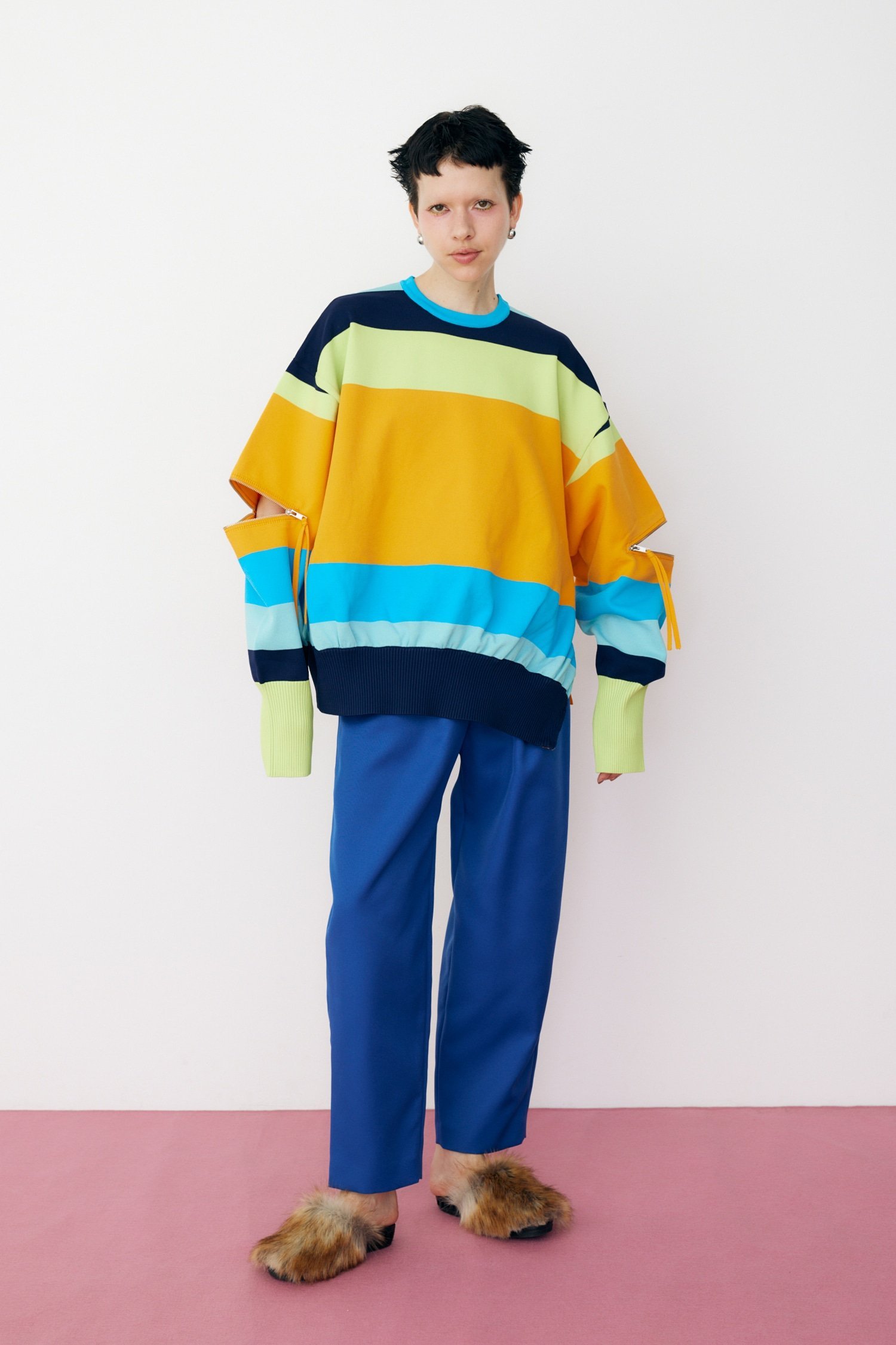 HeRIN.CYE Thick belt pants ヘリンドットサイ パンツ その他のパンツ ブルー ブラック ホワイト