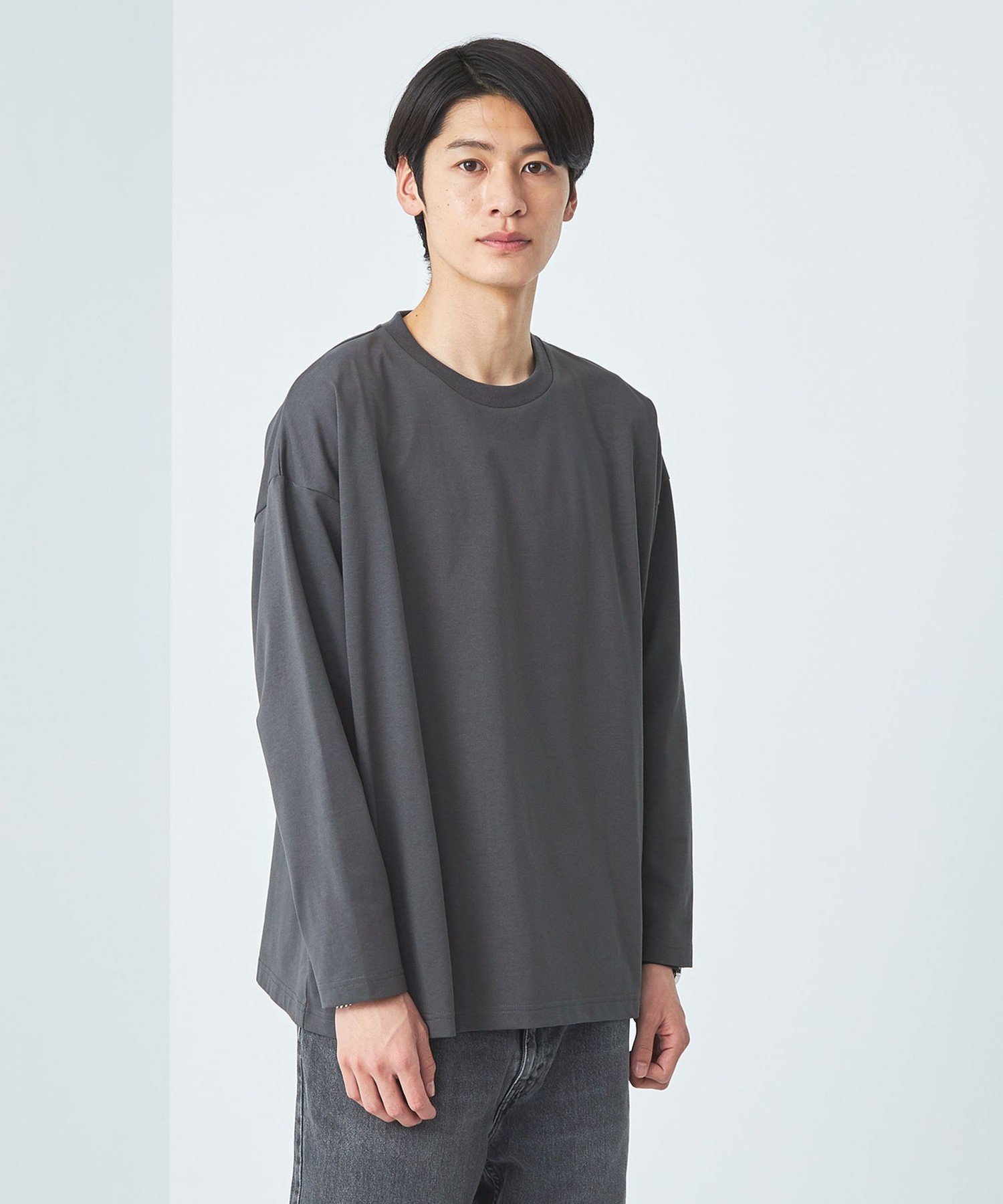 グリーンレーベル リラクシング 服 メンズ 【SALE／10%OFF】UNITED ARROWS green label relaxing 【WEB限定】＜GLR or＞ドライクリーン ルーズ ロンT カットソー -吸水速乾・抗菌- ユナイテッドアローズ グリーンレーベルリラクシング トップス カットソー・Tシャツ グレー ホワイト ブルー