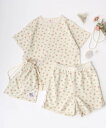 【SALE/14%OFF】Lazar セットアップ 花総柄 ワッフル 半袖Tシャツ&ショートパンツ&ポーチ ラザル インナー・ルームウェア パジャマ ブルー ブ...