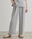 grove 【洗える・シワになりにくい】麻調センタープレスワイドパンツ グローブ パンツ その他のパンツ ブラック グリーン【送料無料】