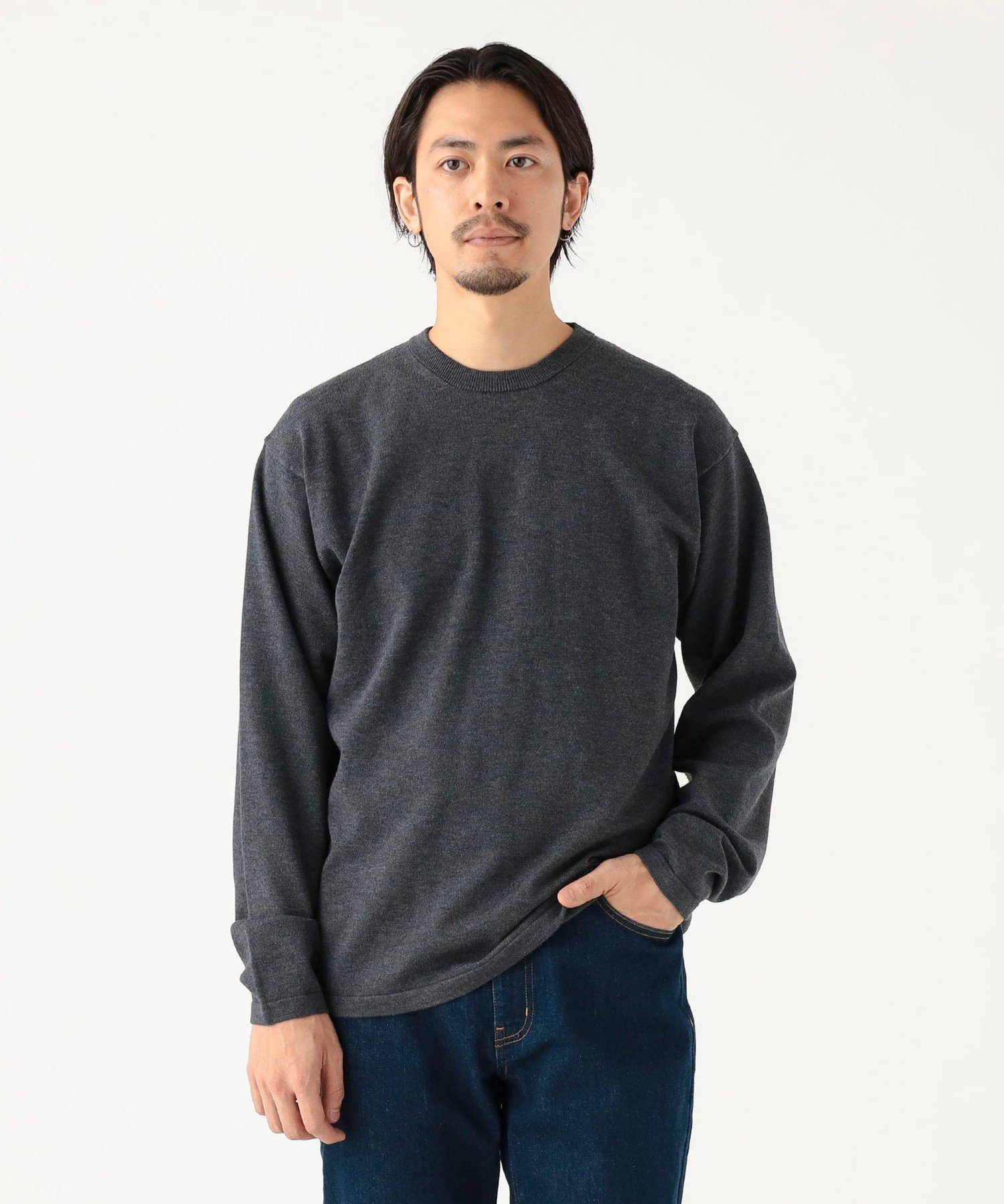 【SALE／30%OFF】B:MING by BEAMS 14ゲージ ニット クルーネック Tシャツ ビーミング ライフストア バイ ビームス トップス ニット グレー【送料無料】