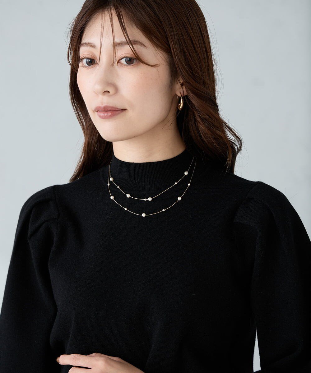 【SALE／20%OFF】a.v.v パールコンビ2連ネックレス アー・ヴェ・ヴェ アクセサリー・腕時計 ネックレス ゴールド