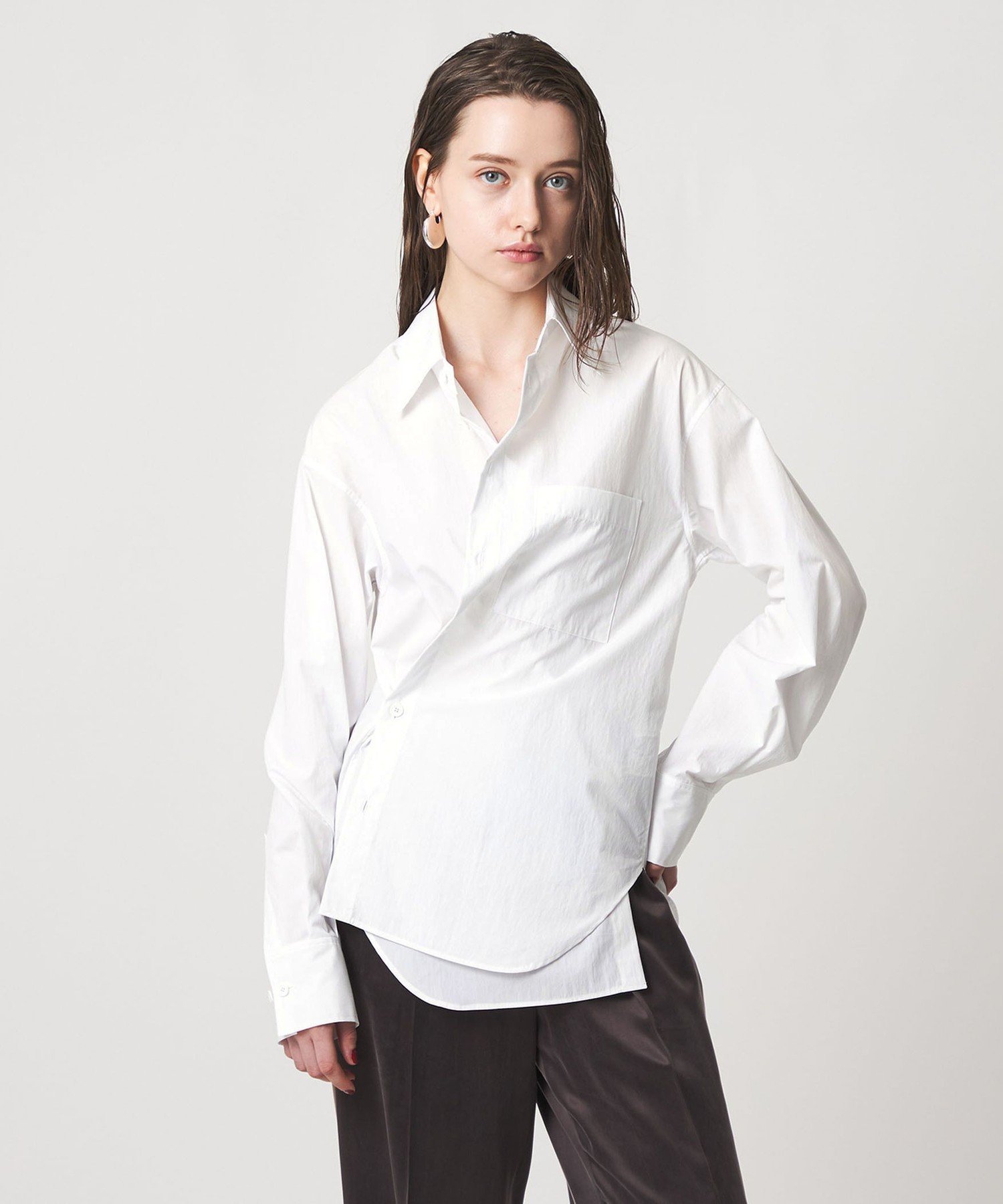 ＜ASTRAET＞カシュクール レギュラーカラーシャツ ユナイテッドアローズ トップス シャツ・ブラウス ホワイト
