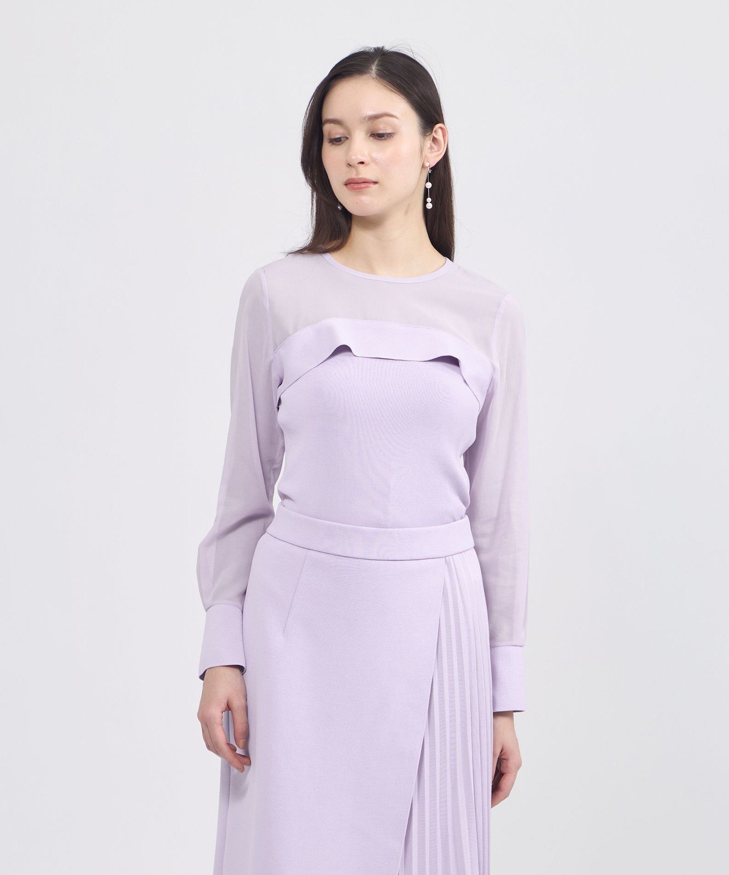 EPOCA 【La maglia】 シアーコンビニットプルオーバー エポカ トップス ニット ネイビー ホワイト パープル【送料無料】