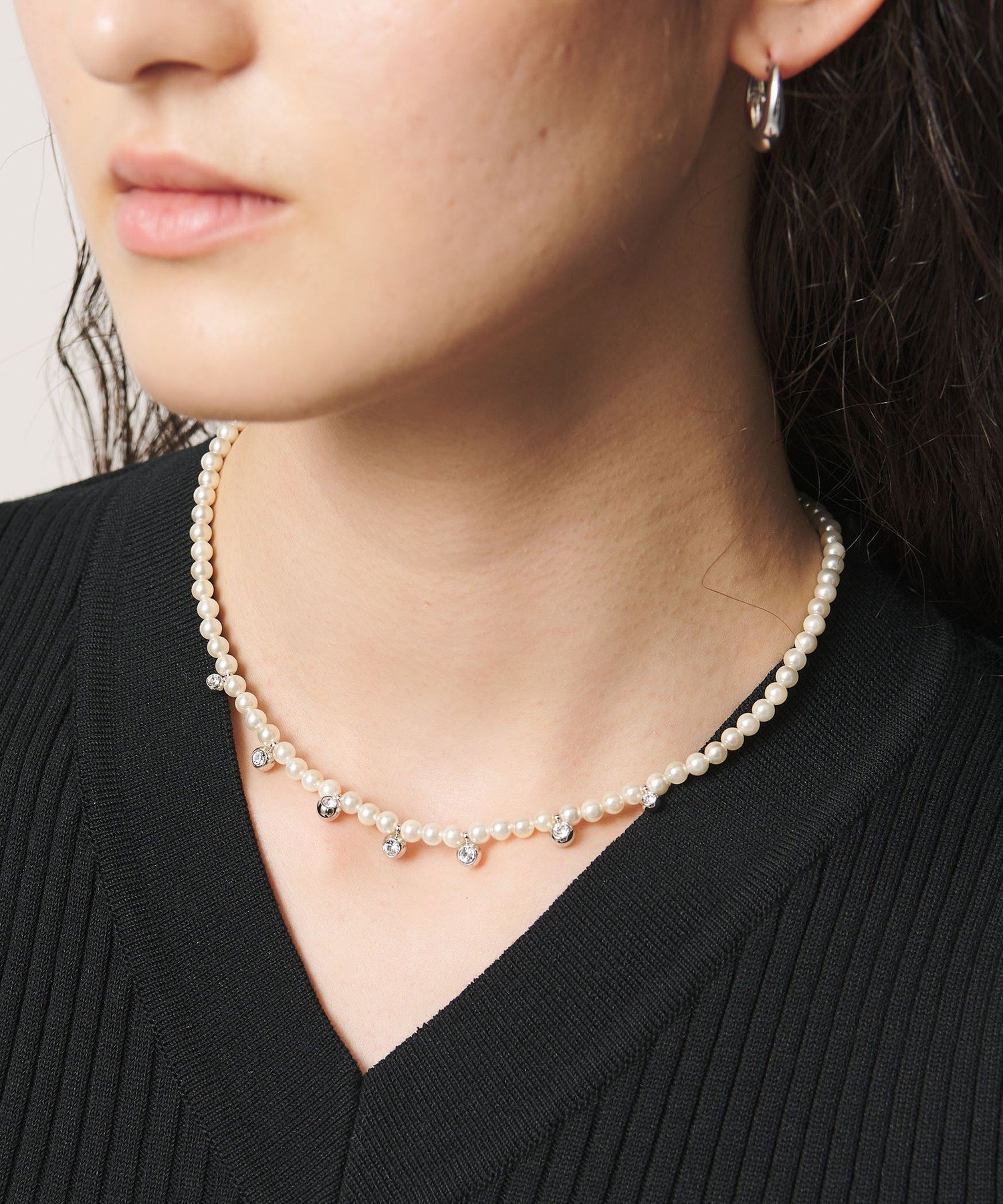 【SALE／30%OFF】UNITED ARROWS 貝パール&ビジュー ネックレス ユナイテッドアローズ アクセサリー・腕時計 ネックレス ホワイト【送料無料】