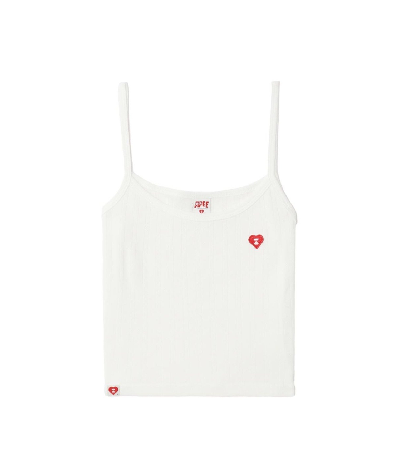 HEART BADGE POINTELLE CAMISOLE ア ベイシング エイプ トップス ノースリーブ・タンクトップ ブラック ホワイト