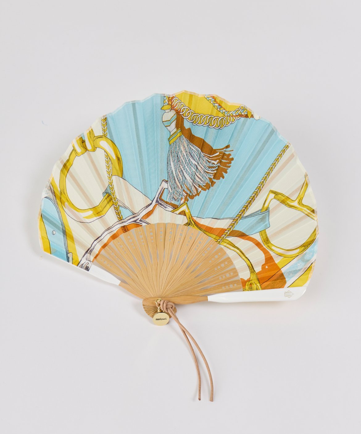 FAVORITE SUKINAMONO スカーフ柄シルク扇子 ピルエット《manipuri》 イネド ファッション雑貨 その他のファッション雑貨 イエロー【送料無料】