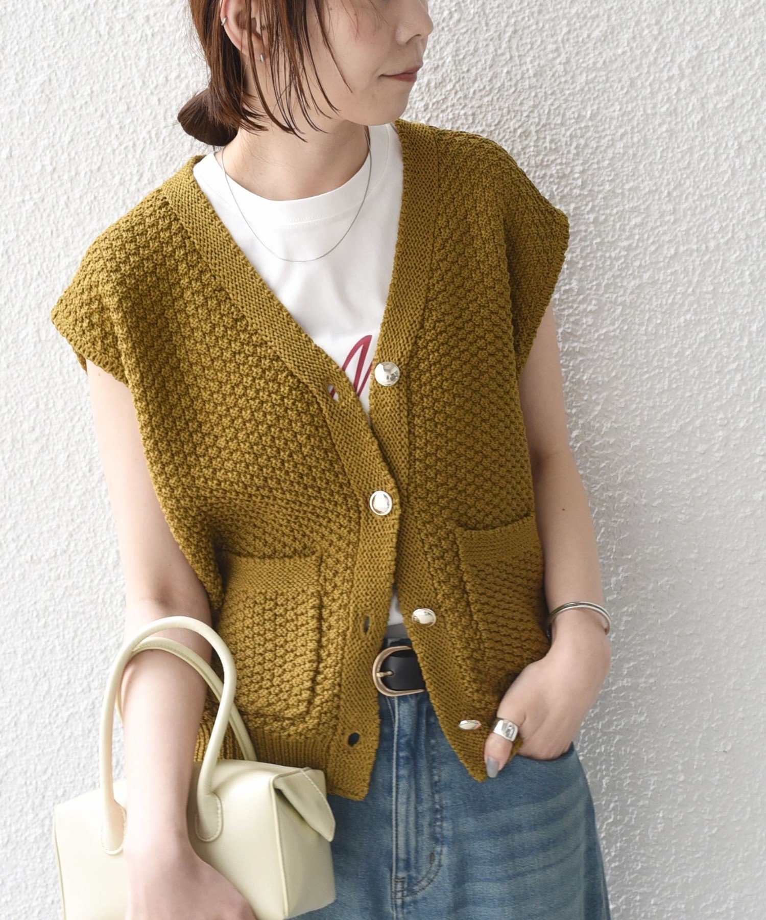 【SALE／40%OFF】SHIPS Colors SHIPS Colors:＜手洗い可能＞メッシュ ニット ベスト◇ シップス トップス ベスト・ジレ ホワイト ブラウン ネイビー【送料無料】