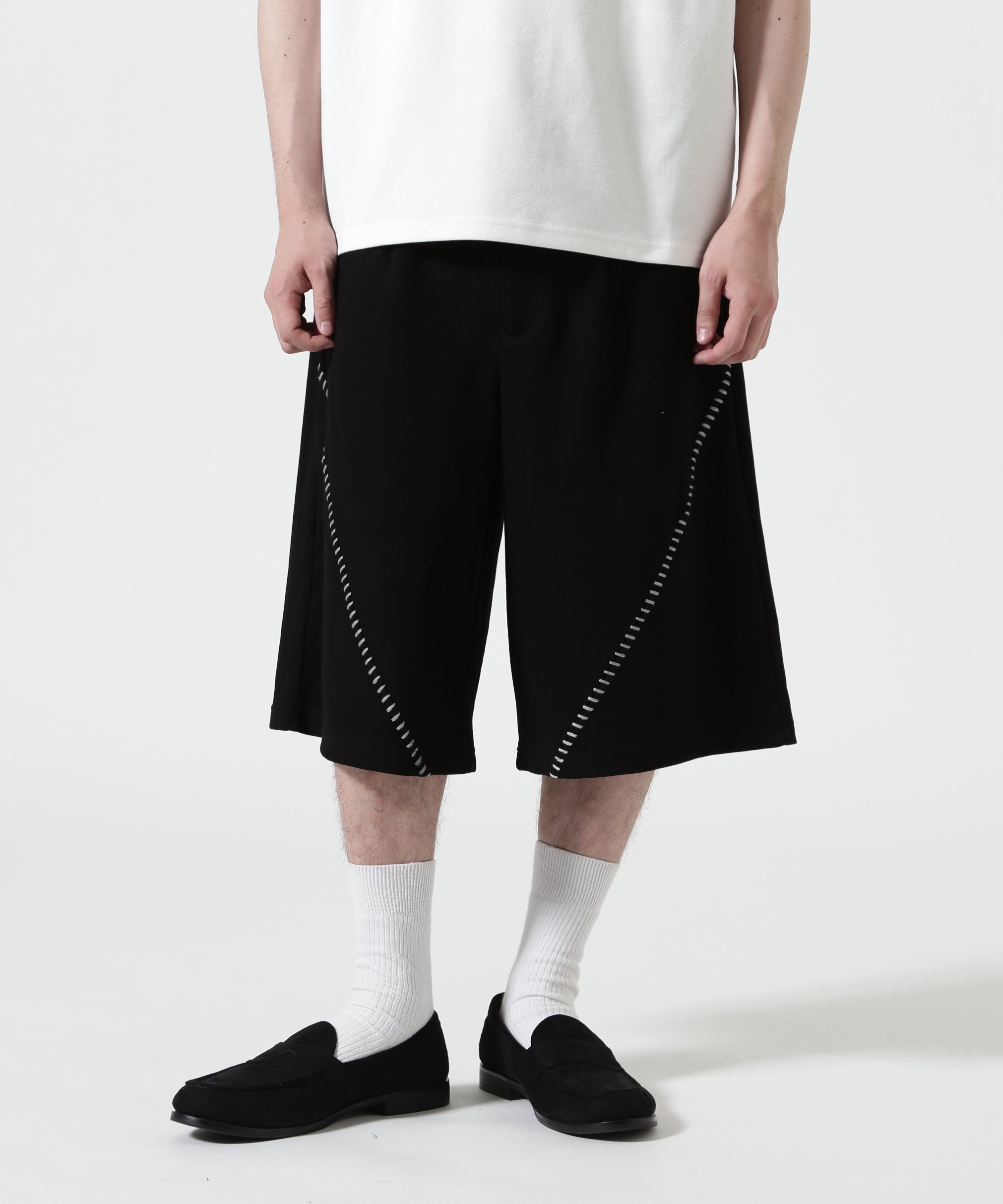 B omnivore/ビーオムニボー STITCH SHORTS ステッチショーツ ビーバー パンツ その他のパンツ ブラック ネイビー