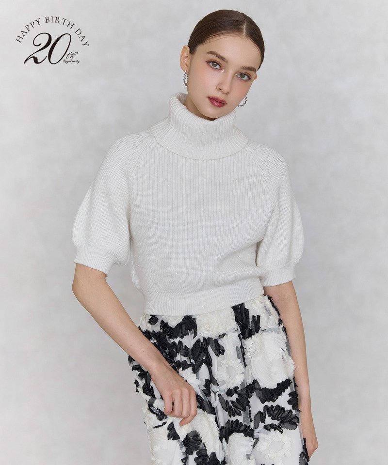 ROYAL PARTY 【20th】キャンディーニットトップス ロイヤルパーティー トップス ニット ブラック ホワイト ブルー ベージュ ピンク【送料無料】