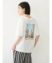 アメリカンホリック 服 レディース AMERICAN HOLIC Town Street Photo Tee/綿100%/フォトプリント/Tシャツ/夏/春/24SS アメリカン ホリック トップス カットソー・Tシャツ レッド