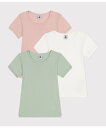 【SALE/10%OFF】PETIT BATEAU 半袖Tシャツ3枚組 プチバトー インナー・ルームウェア その他のインナー・ルームウェア【送料無料】