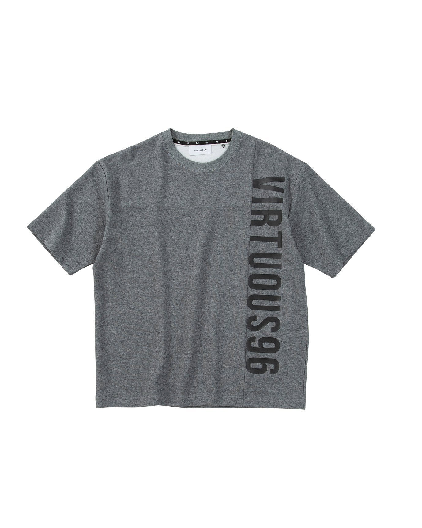YEVS 【VIRTUOUS】ポンチ切替ロゴTシャツ イーブス トップス カットソー・Tシャツ ベージュ ホワイト ブラック グレー