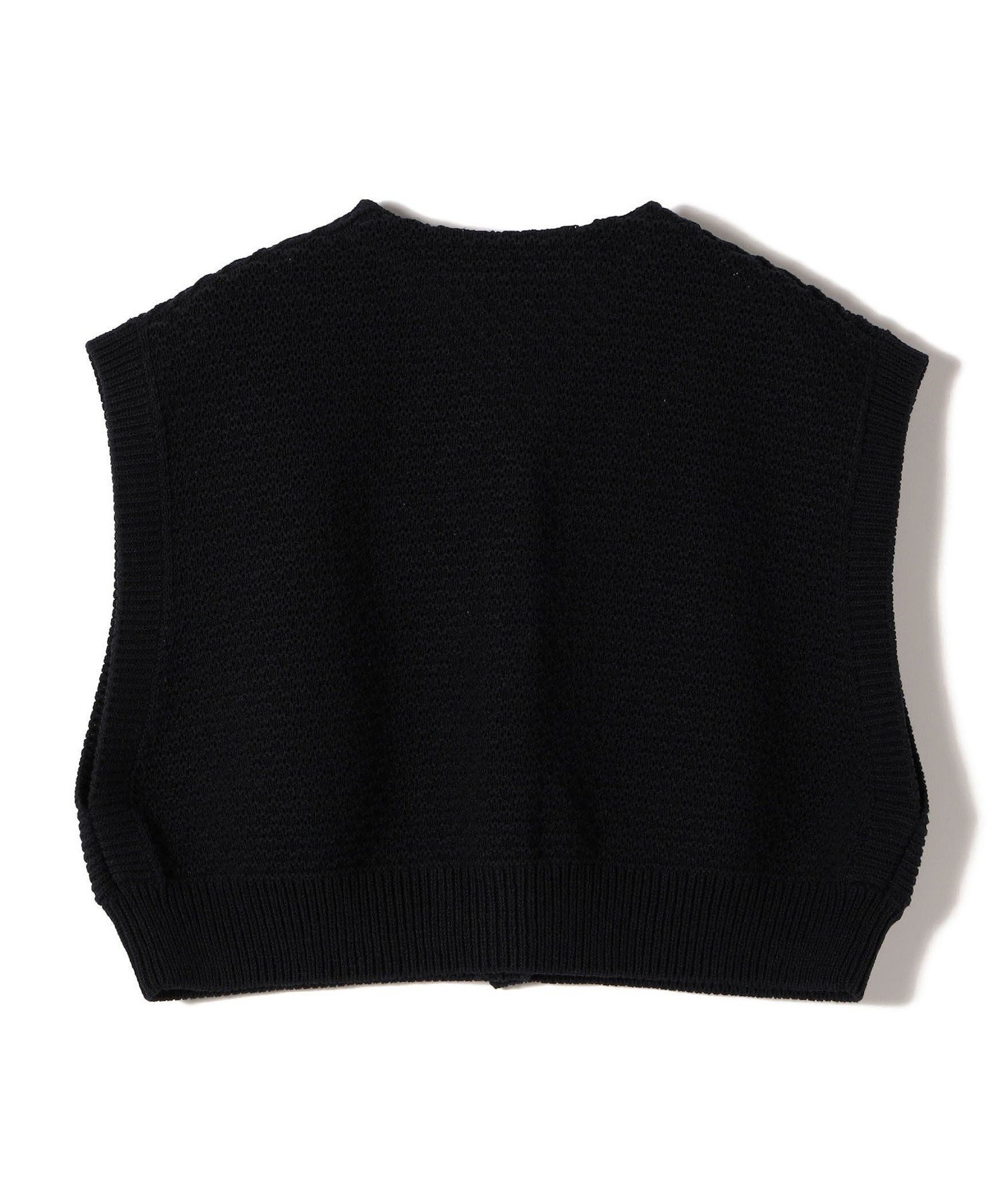 【SALE／40%OFF】SHIPS WOMEN SHIPS Primary Navy Label:＜手洗い可能＞クロップド ニット ベスト シップス トップス ベスト・ジレ ホワイト ネイビー【送料無料】