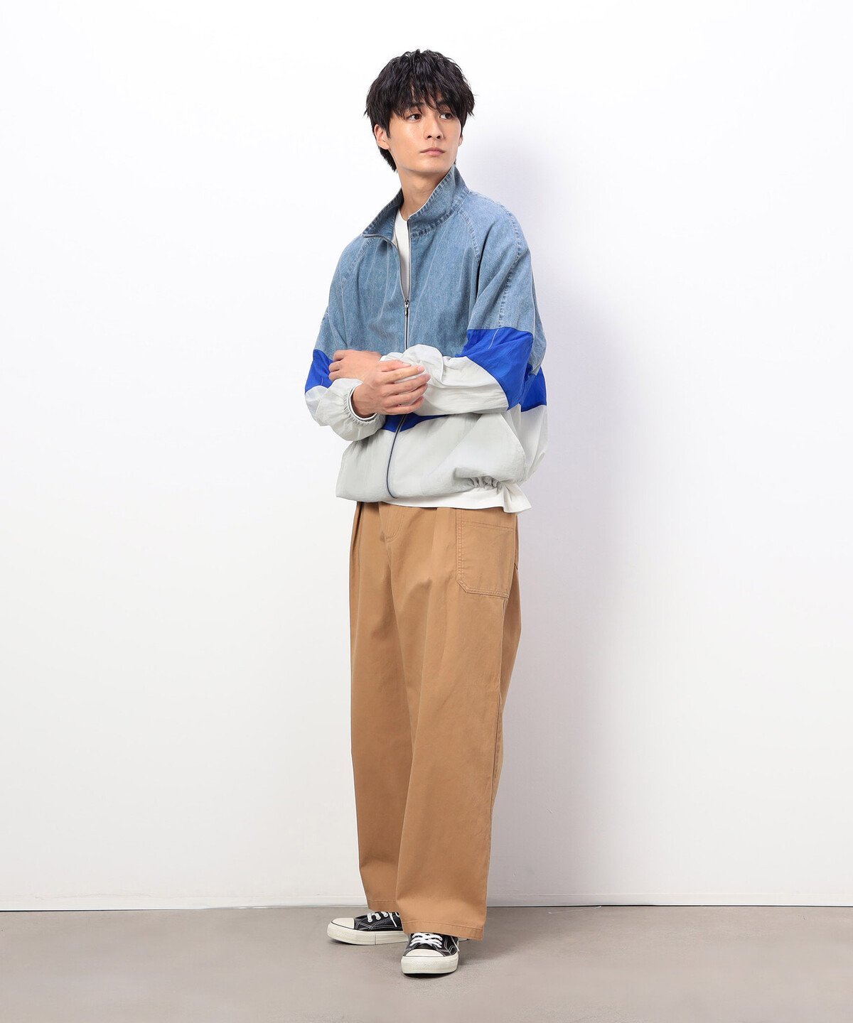Purple&Yellow コットンツイルワークパンツ コムサイズム パンツ その他のパンツ ベージュ ブラック