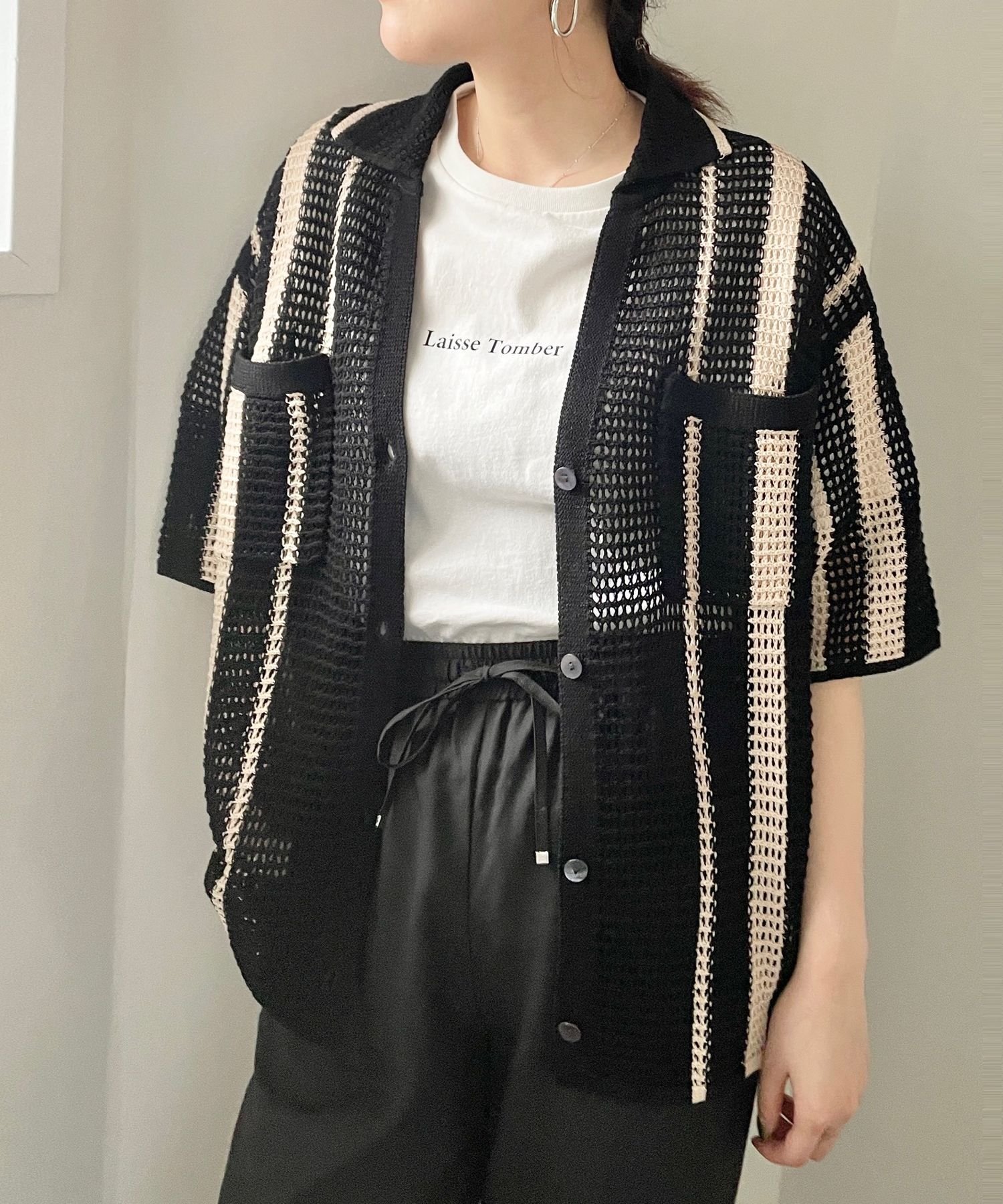 LOWRYS FARM (W)メッシュポケツキCDLS ローリーズファーム トップス カーディガン ブラック ホワイト ブラウン【送料無料】のサムネイル