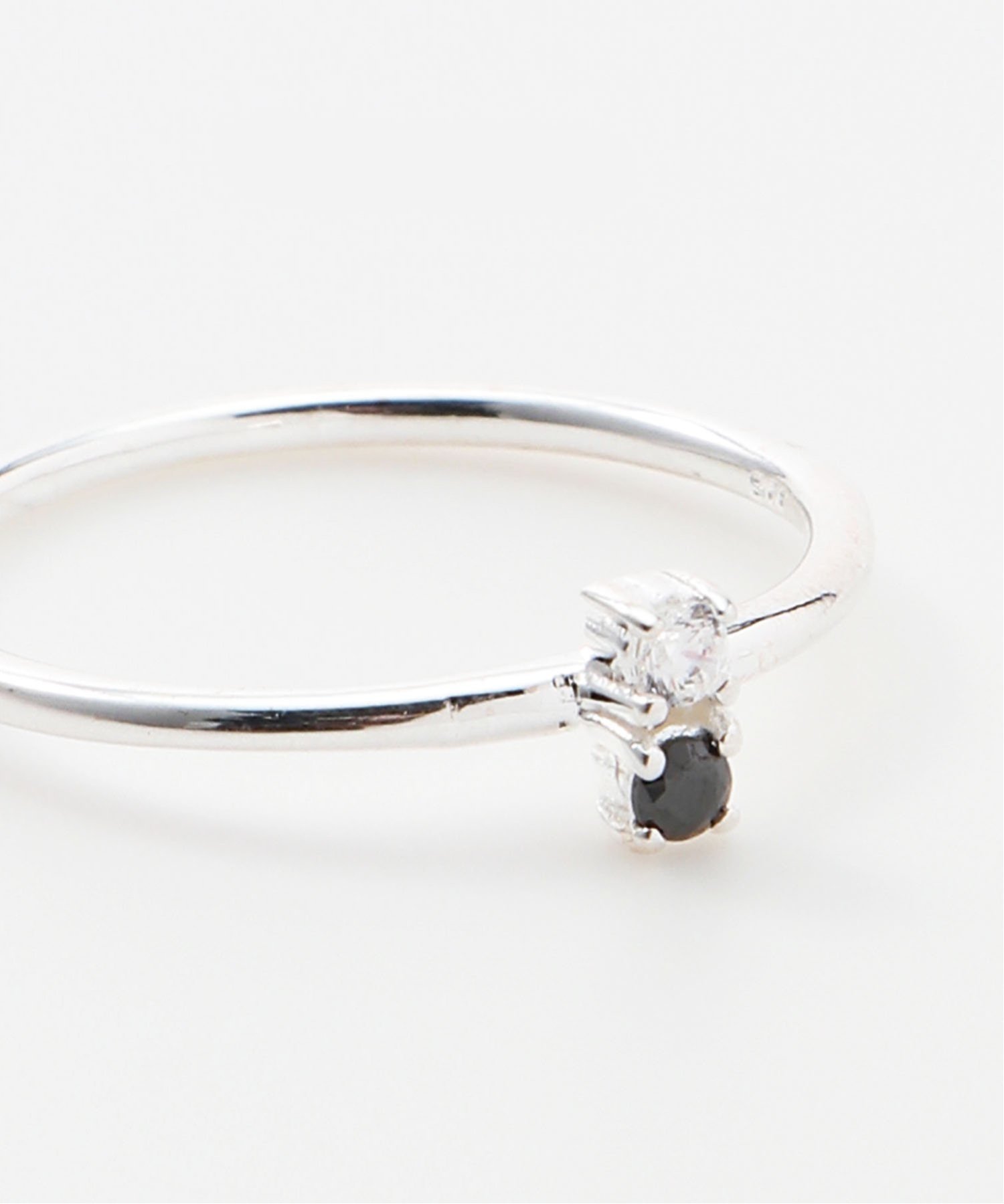 SCALABLANCHE SCALABLANCHE/(U)B&W2ストーンリング(SV925) スカラ アクセサリー・腕時計 リング・指輪 ブラウン