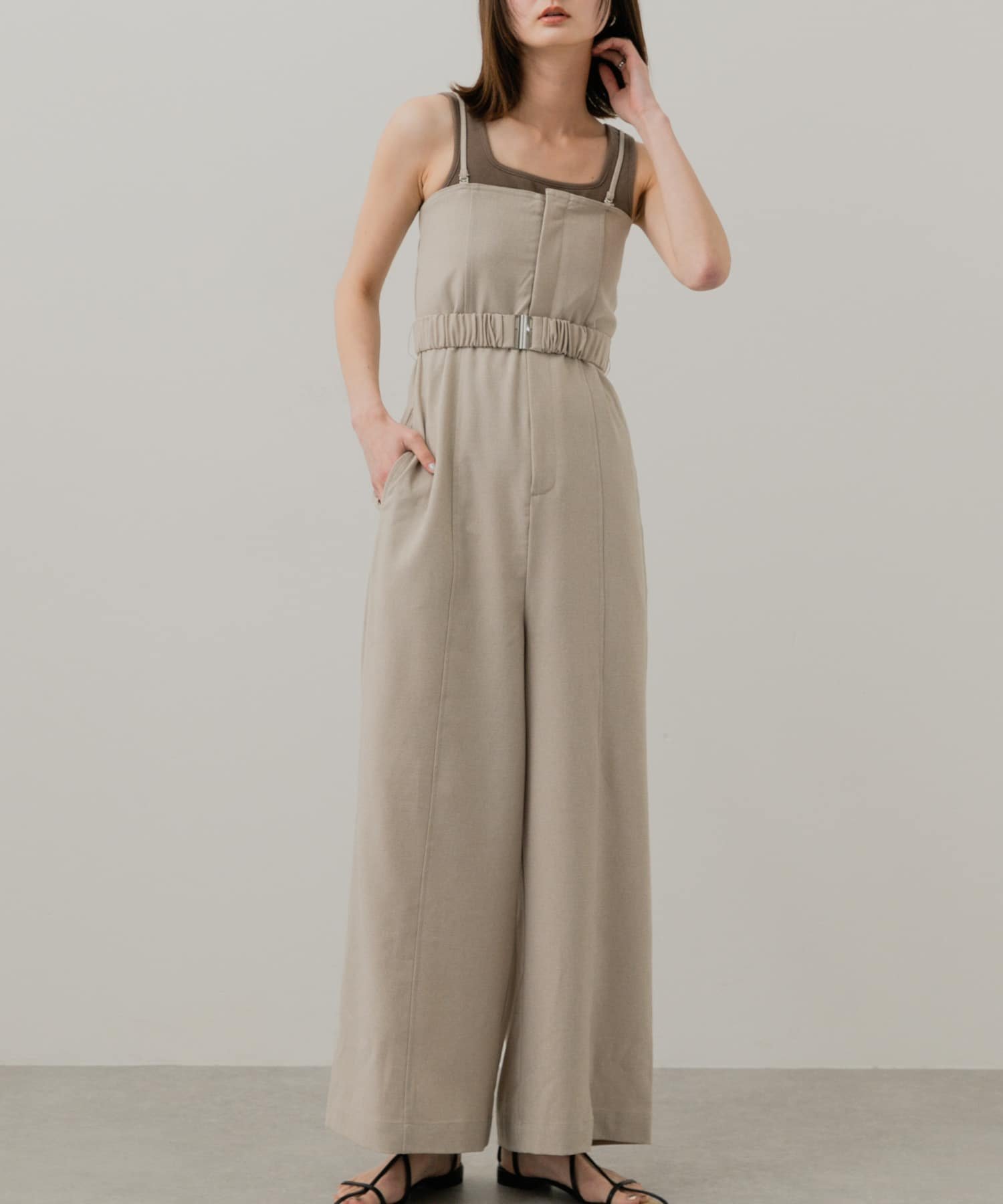 【SALE／50%OFF】SENSE OF PLACE ストラップツキベルトベアパンツ センス オブ プレイス オールインワ..