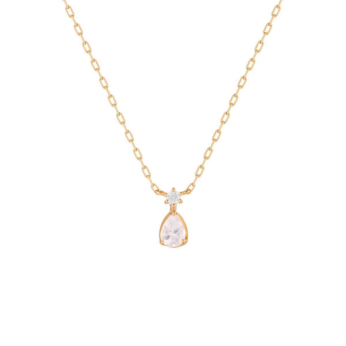 Aquamarine - 4℃ 【4月誕生石】K10ピンクゴールド ネックレス ヨンドシー アクセサリー・腕時計 ネックレス ゴールド【送料無料】