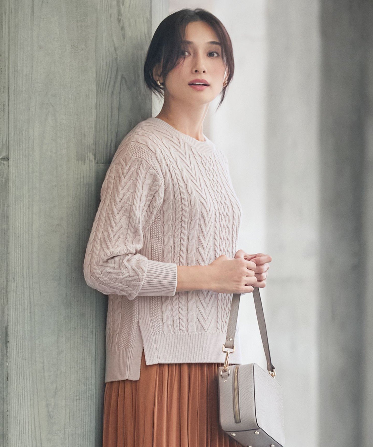 J.PRESS 【WEB限定カラーあり・洗える】EIGER CORD ALAN クルーネックプルオーバー ニット ジェイプレス トップス ニット グレー ホワイト ベージュ イエロー