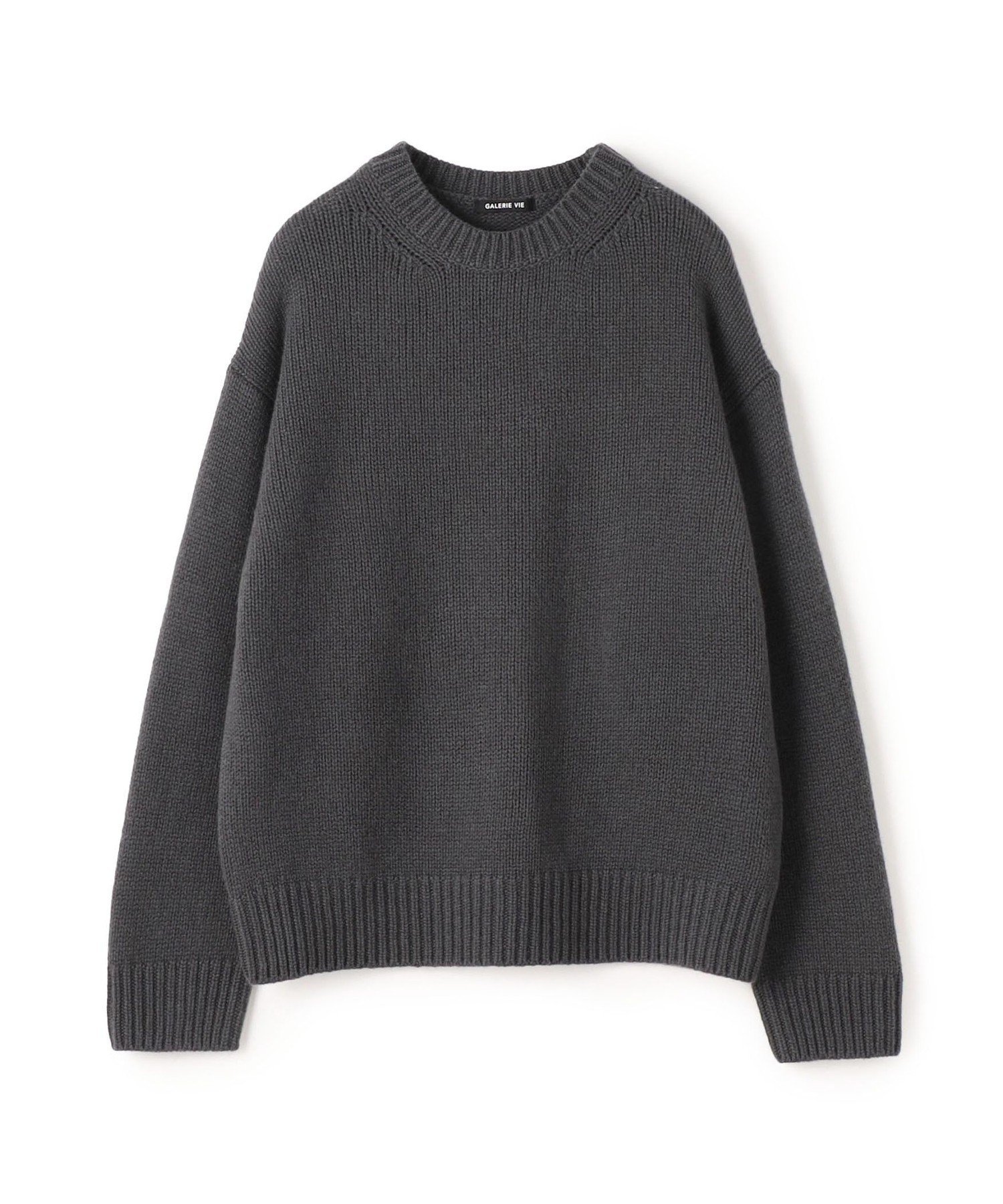 GALERIE VIE ファインウールクルーネックニット トゥモローランド トップス ニット ブラック グレー【送料無料】