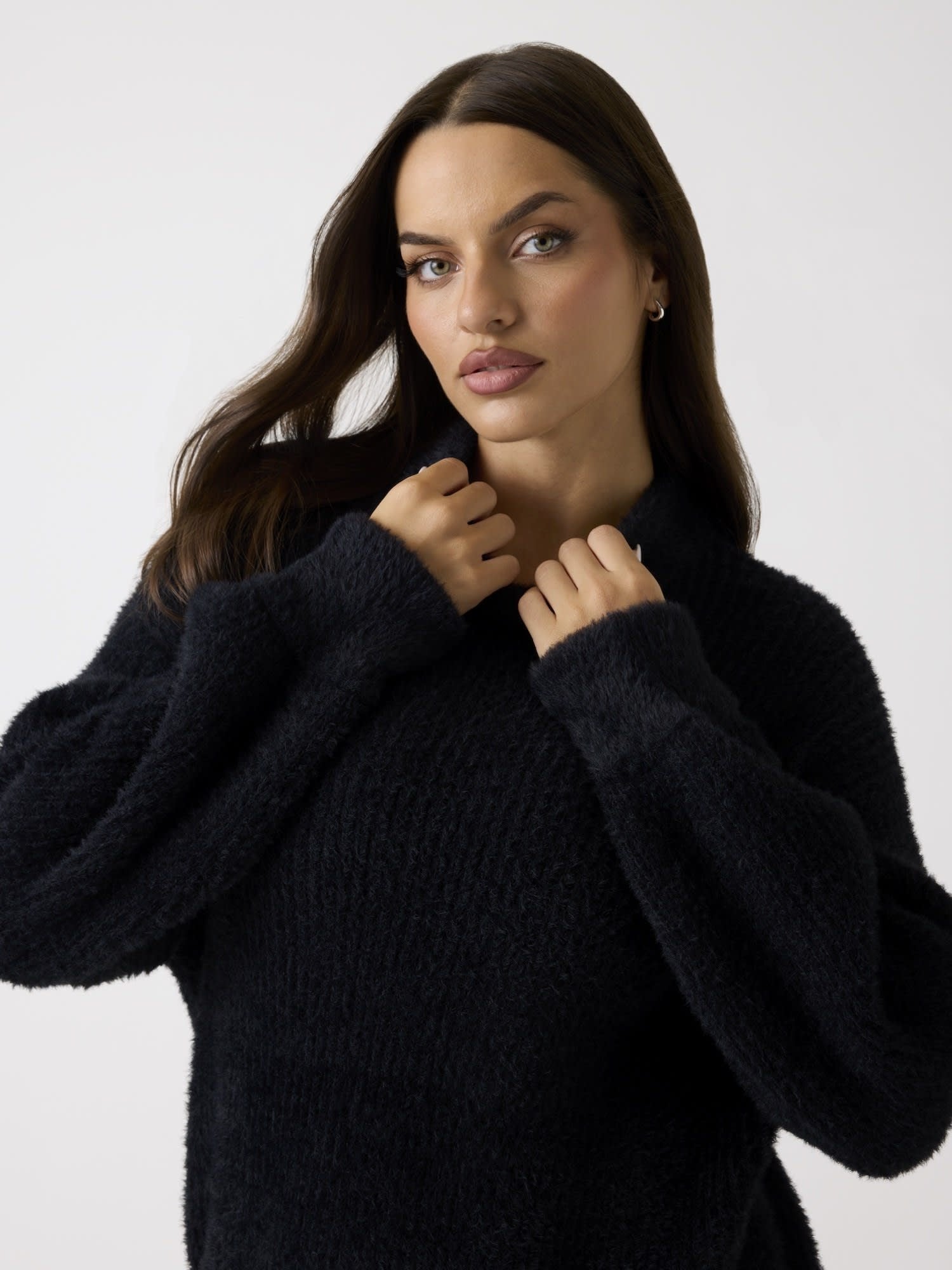 GUESS ニット セーター (W)LS Mn Torri Sweater Tunic ゲス トップス ニット ブラック